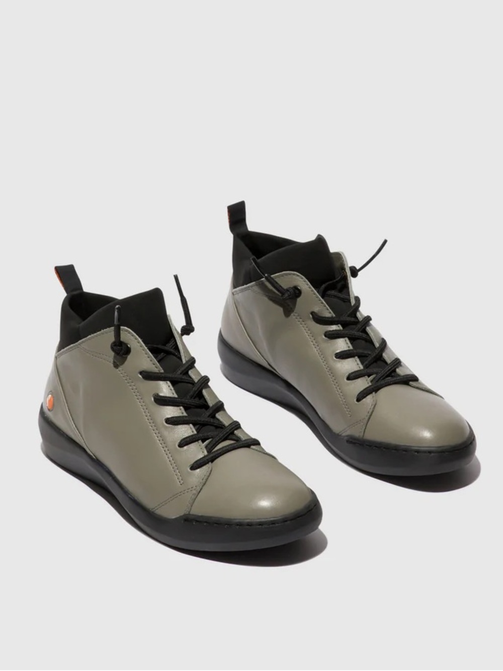 Softinos Fly London Bonn Womens Gray Leather Lifestyle Sneakers Shoes
